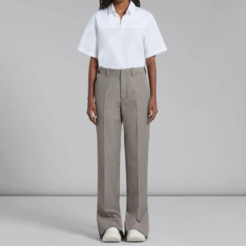 MARNI Houndstooth Checked Trousers-2