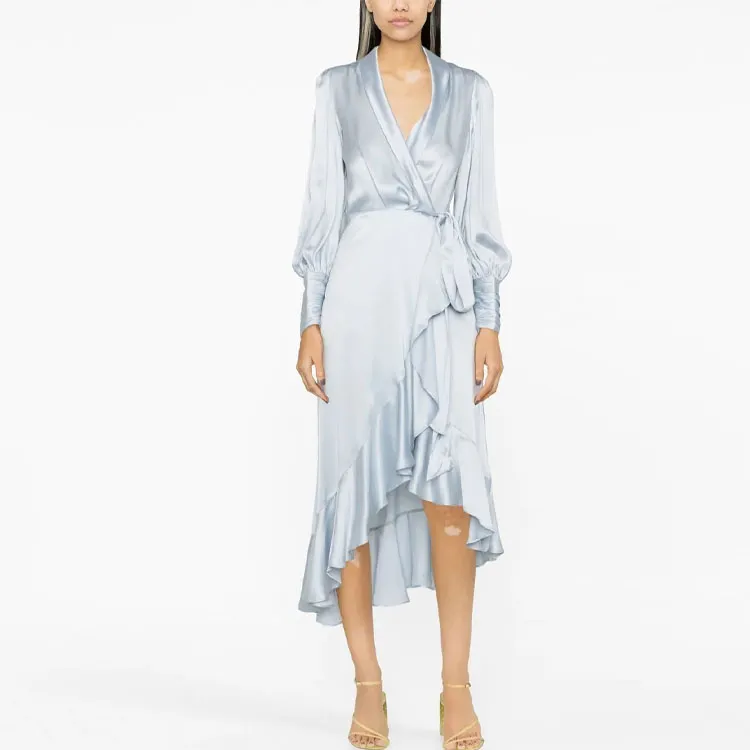 Zimmermann Asymmetric Wrap Silk Midi Dress-1