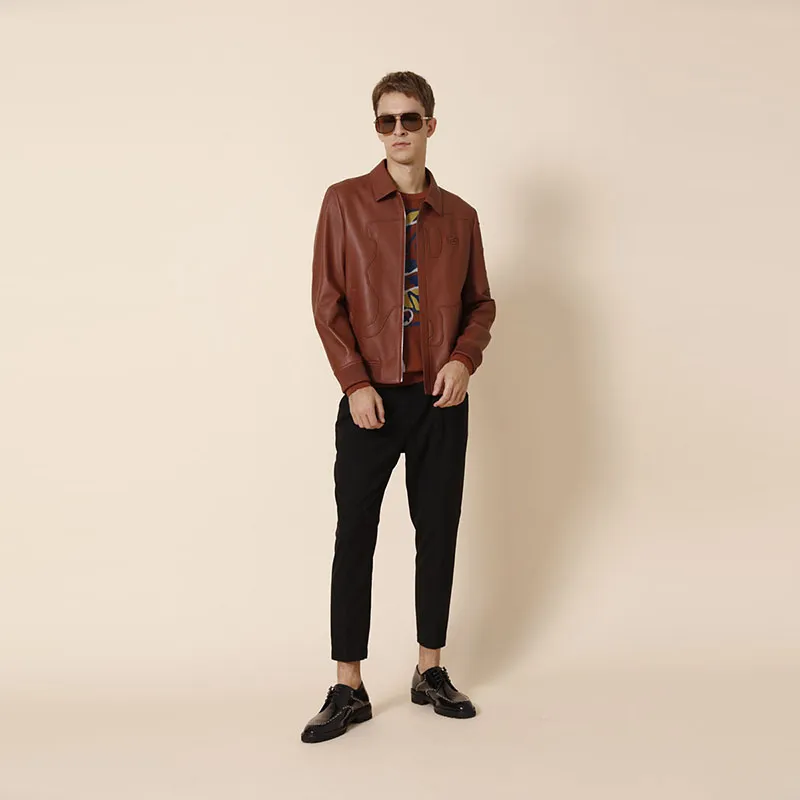 RARE Leather Jackets Men Red-2