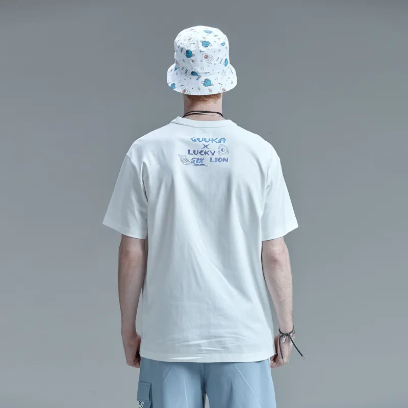Guuka Drop Shoulder Sleeve T Shirt Unisex White-2