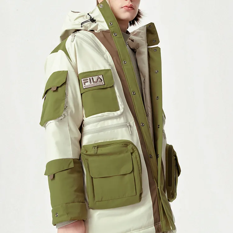 FILA FUSION x White Mountaineering Down Jacket Winter Men's Skin Gray-4