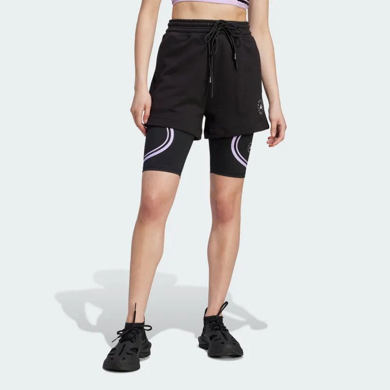 Adidas By Stella McCartney Logo print Organic Cotton Track Shorts-1