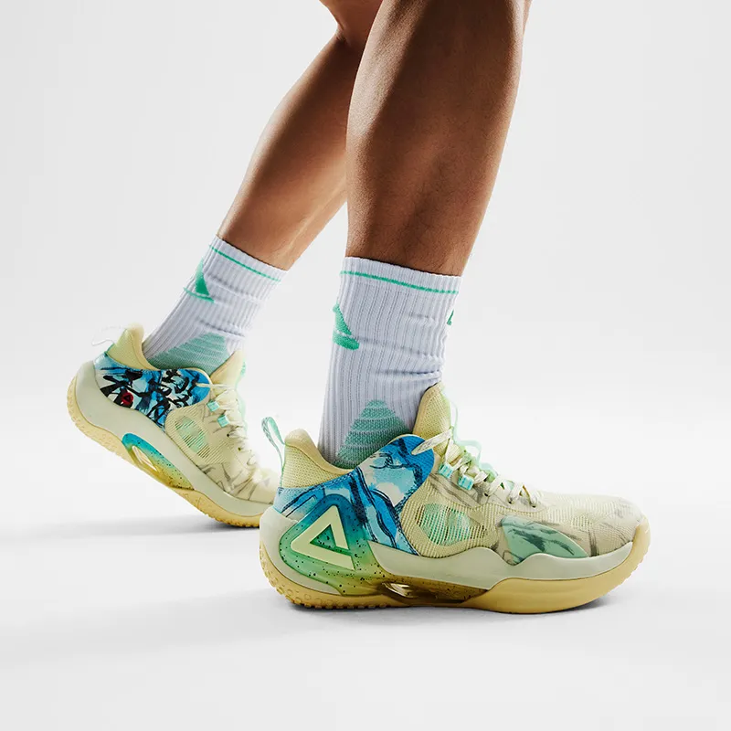 PEAK Sonic Boom 2.0 Large Sound Hi Fi Cushioning Breathable Low Top Basketball Shoes Men's Turquoise-8
