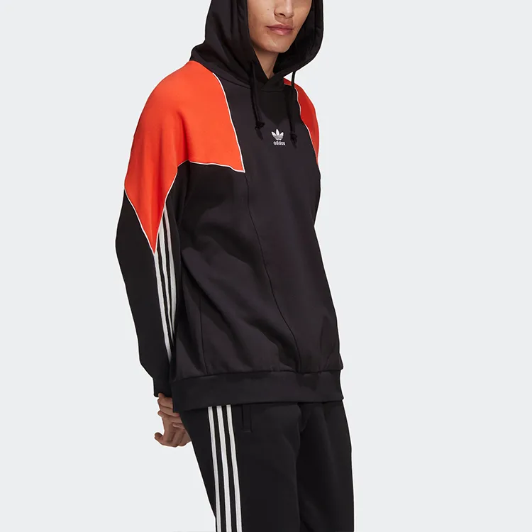 Adidas Originals Big Trefoil Abstract Sweatshirts Men Black Orange-4