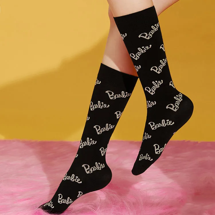MISS CURIOSITY x Barbie/, Mid Calf Socks Women's 2 Pack-2