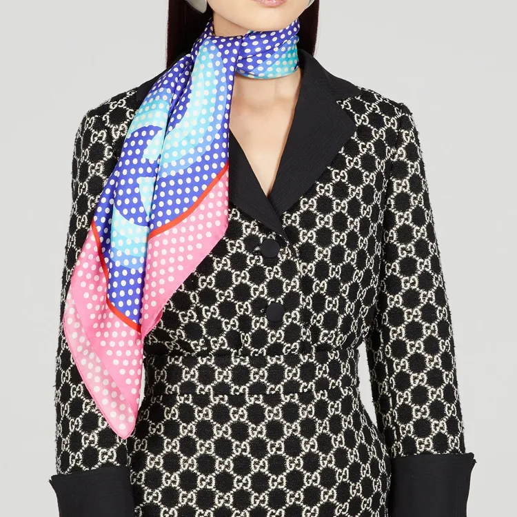 GUCCI Silk Scarves Women's Purple/Pink-2