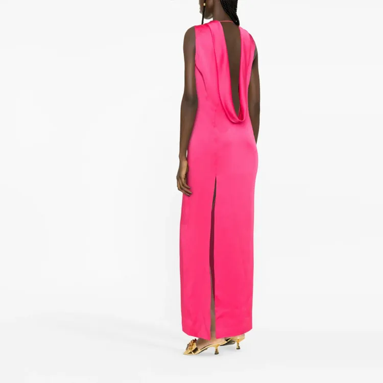 VERSACE Cowl-Back Sleeveless Maxi Dress-2