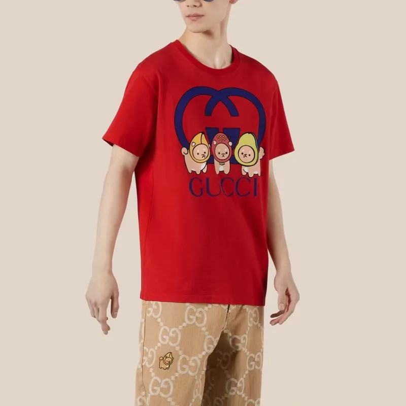GUCCI T-Shirts Men Red-3