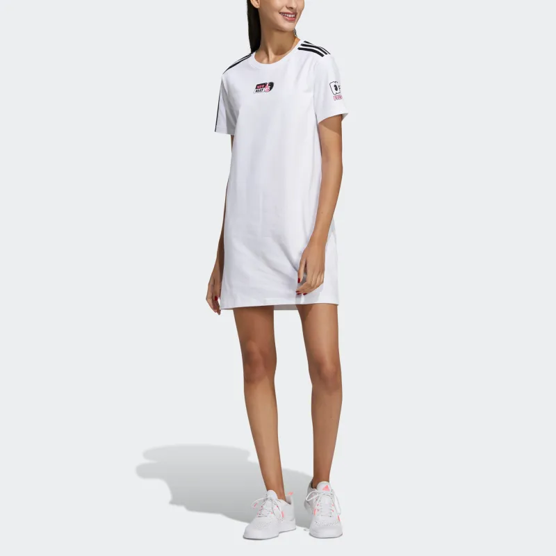Adidas Neo Short Sleeved Dresses Women's White-1