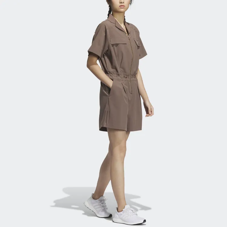 adidas Future Of Tech Short-Sleeve Jumpsuit Coffee-3