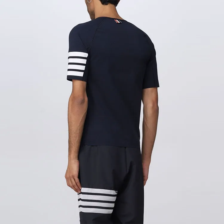 THOM BROWNE 4 Bar Striped Crewneck T Shirt-2