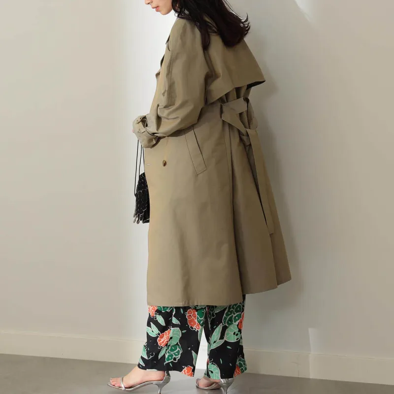 Beams Trench Coats Women's Beige-4