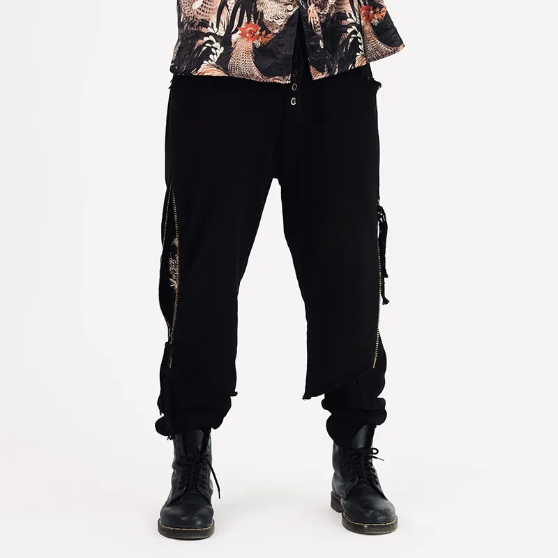 SANSHENGLIUBU Jogger Casual Pants Unisex Black-2
