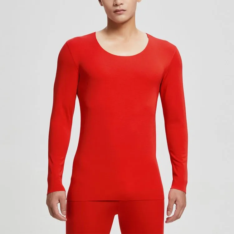 CALVIN KLEIN Thermal Tops Men's Garnet Red-3
