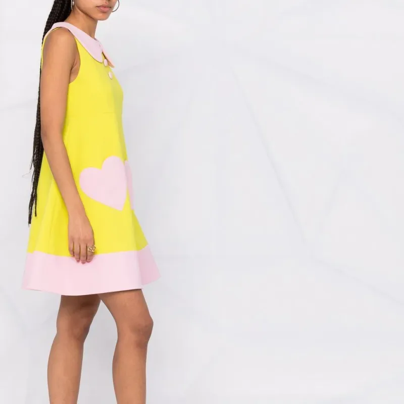 MOSCHINO Sleeveless Dresses Women's Yellow-3