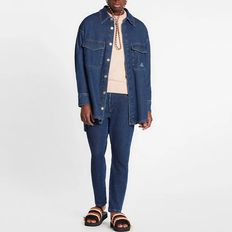 Lanvin Denim Jackets Men Blue-1