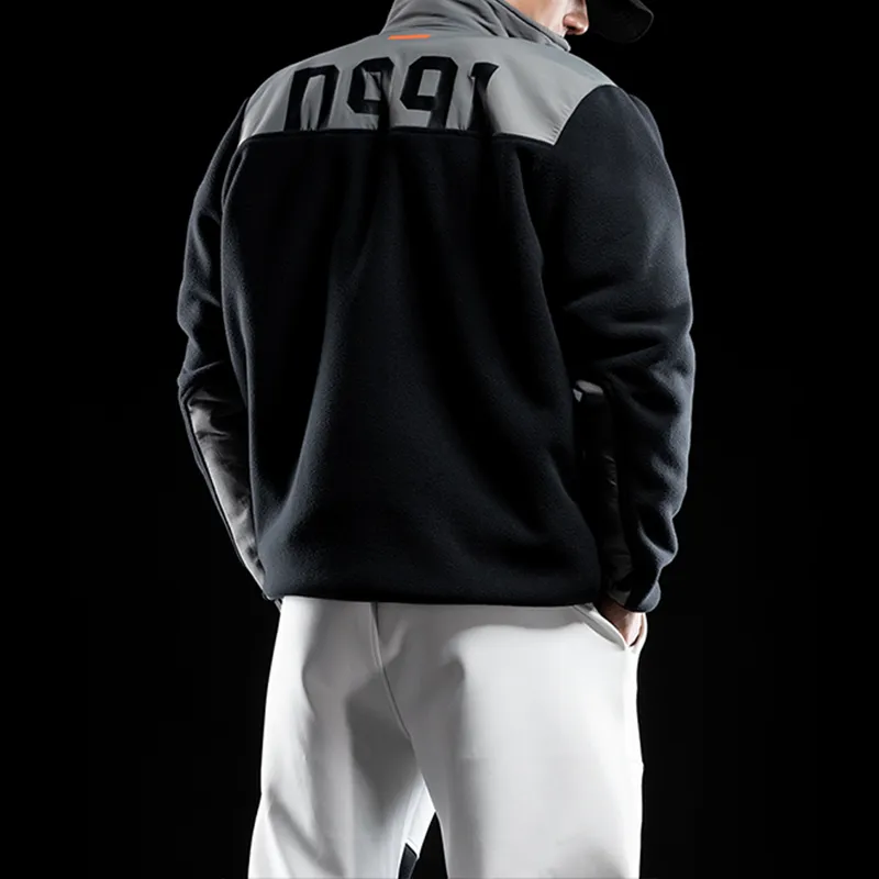 Monster Guardians Loose Fit Jacket Men's Black Gray Patchwork-3