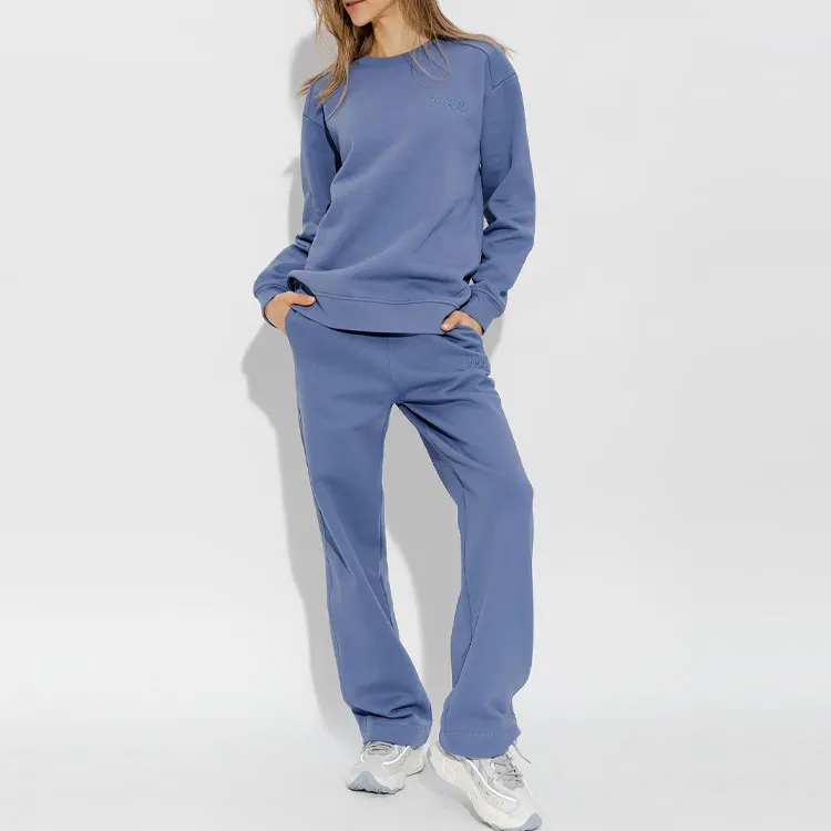 GANNI Knitted Sweatpants Women's Blue-1