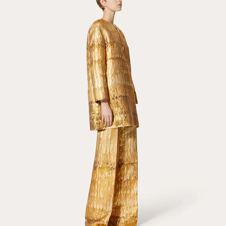 Valentino Long-Sleeved Dresses Women's Gold-3