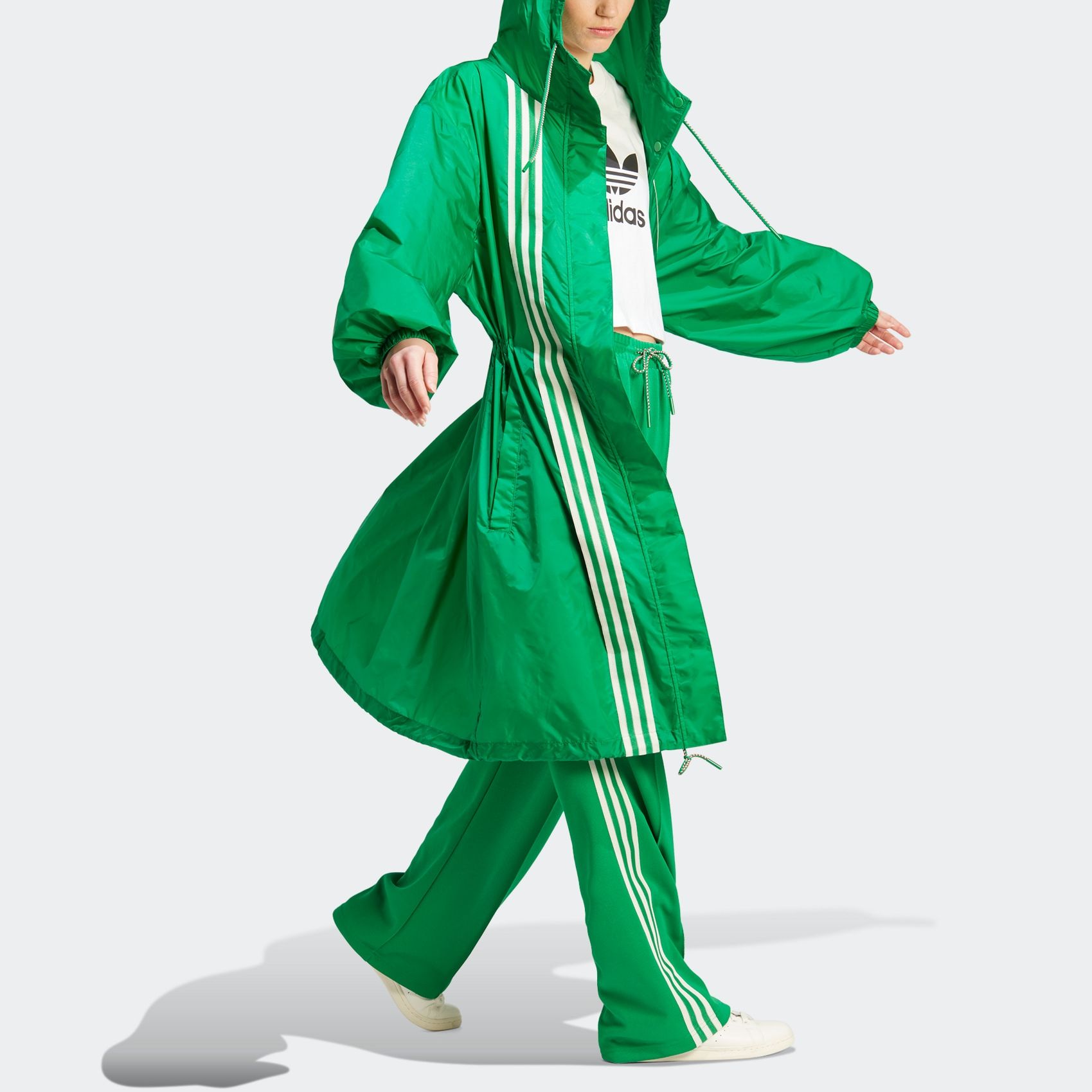 Adidas originals Adicolor 70s Shiny Parka Green - POIZON