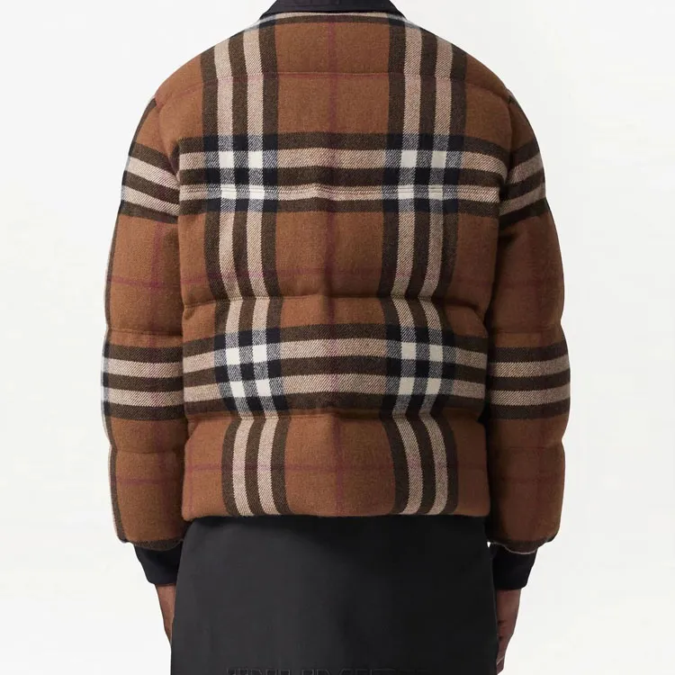 Burberry Exaggerated Checked Zipped Down Puffer Jacket-2