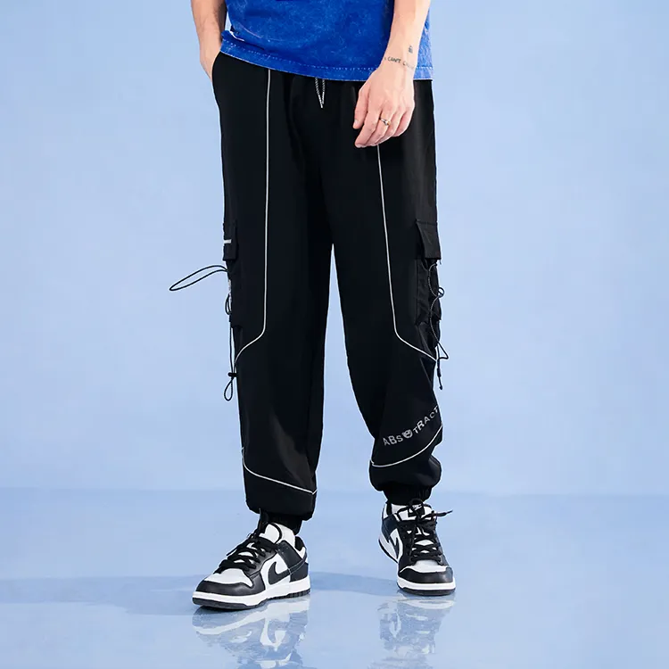 LAMLICKA Jogger Moderate Casual Pants Unisex Black-4