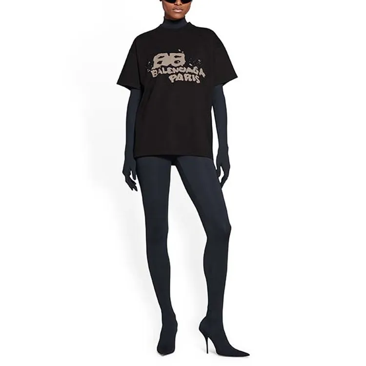 Balenciaga T Shirt 'Black/Ecru'-5
