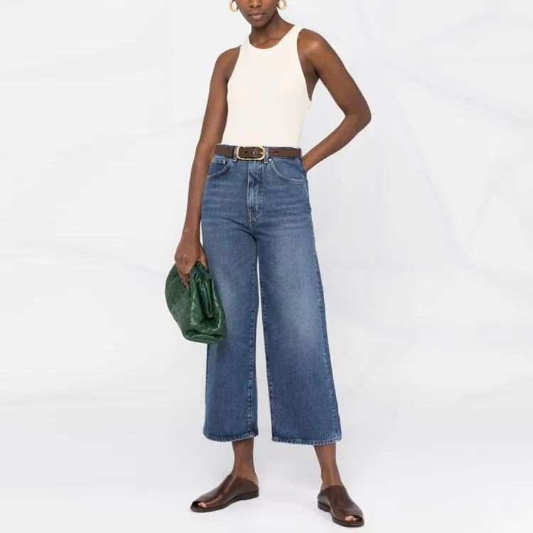 TOTEME Organic Cotton Cropped Flared Jeans-1