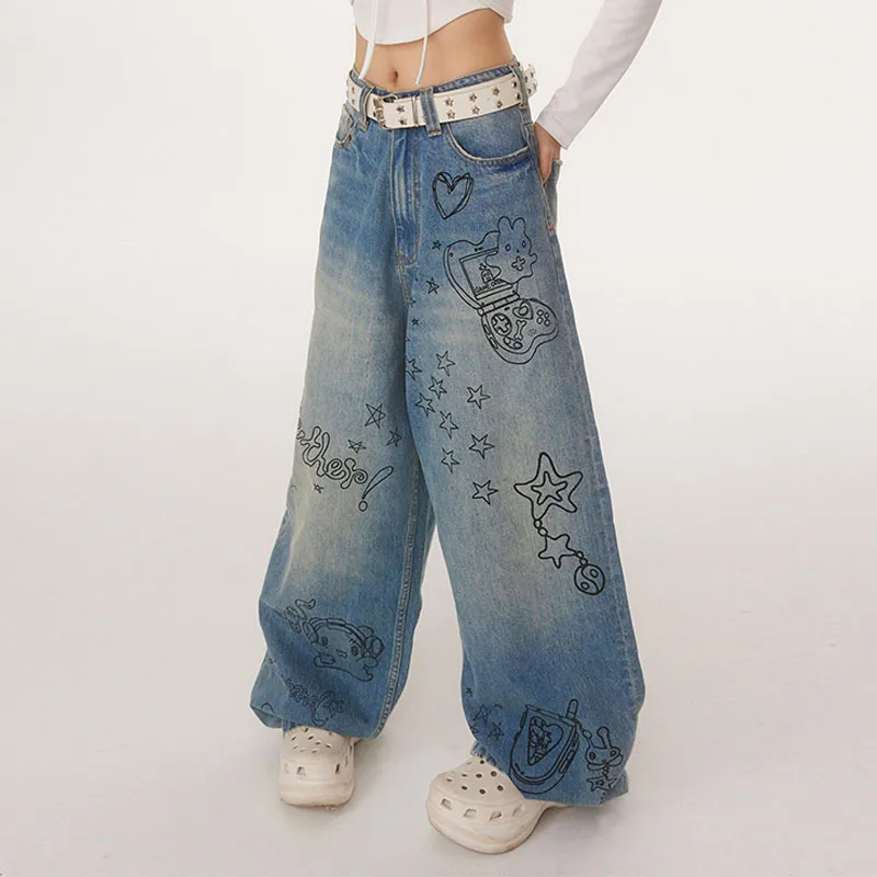 BETWEENAND Jeans Women's Graffiti Blue-2
