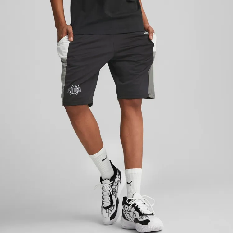 PUMA Sports Shorts Men Black Gray Color-4