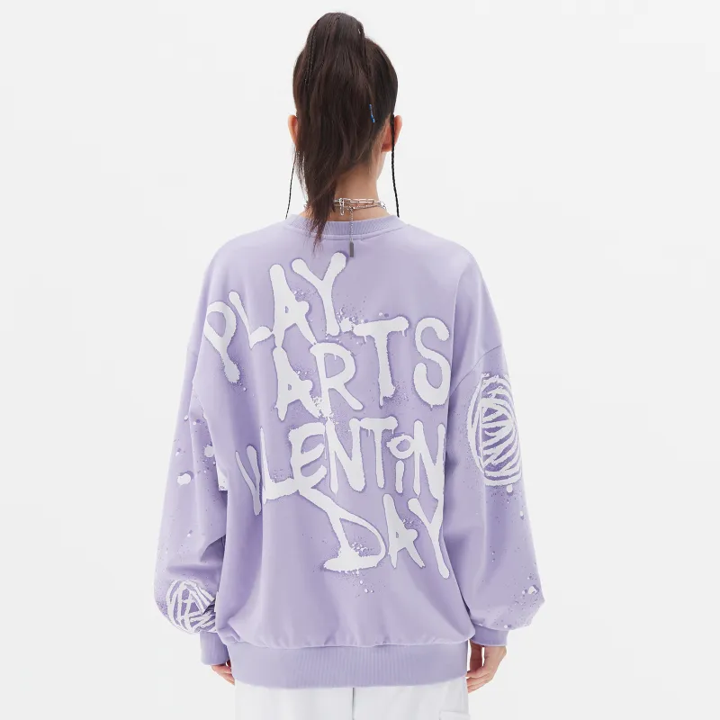 Thankque x Pazcat Crew Neck Loose Fit Sweatshirt Unisex-7