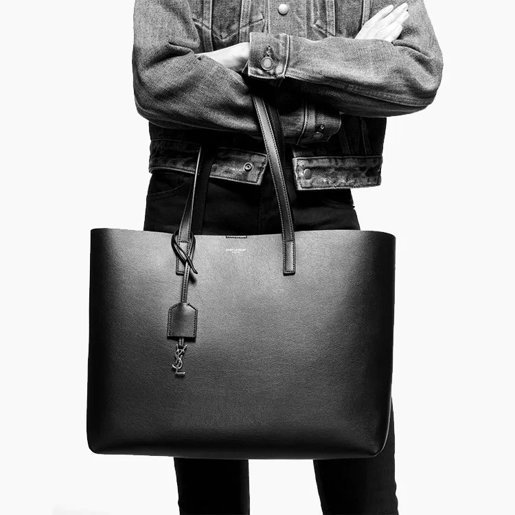 SAINT LAURENT E/W Shopping Bag Black-8