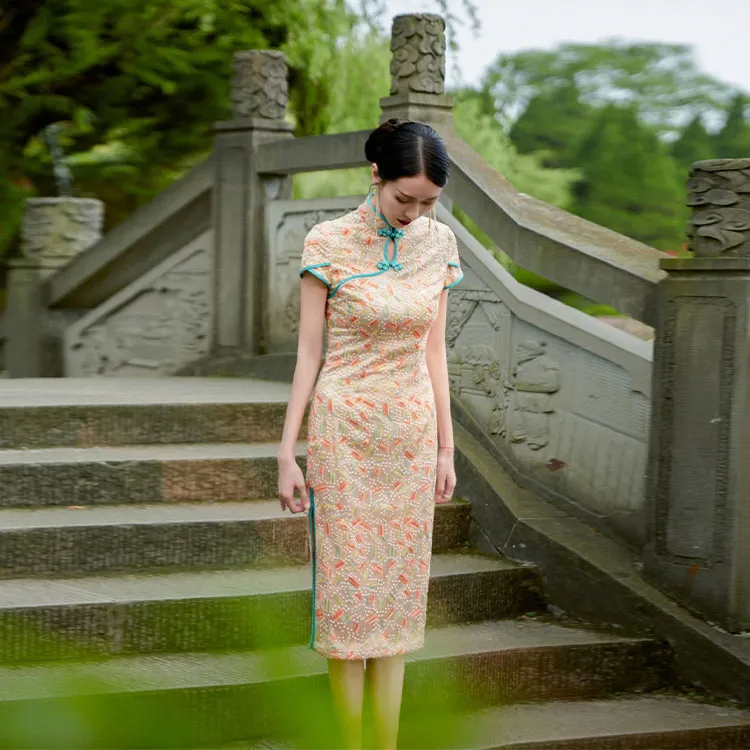 Shimiko Cheongsams Women's Colored Glaze Dream-5