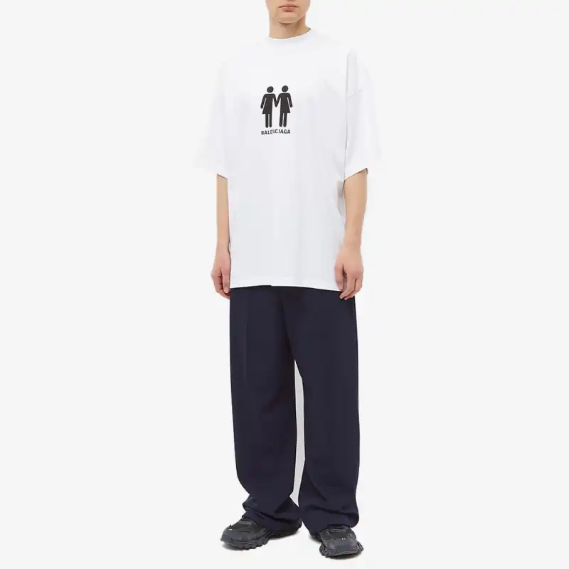 Balenciaga Men's Large Fit Tailored Stretch Wool Twill Pants-1