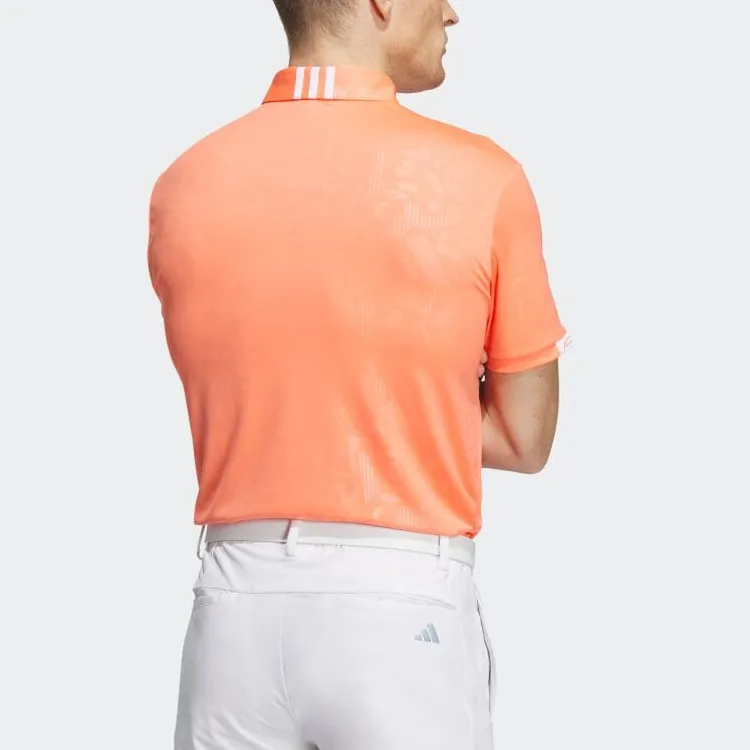 Adidas Polo Shirts Men Coral Orange-2