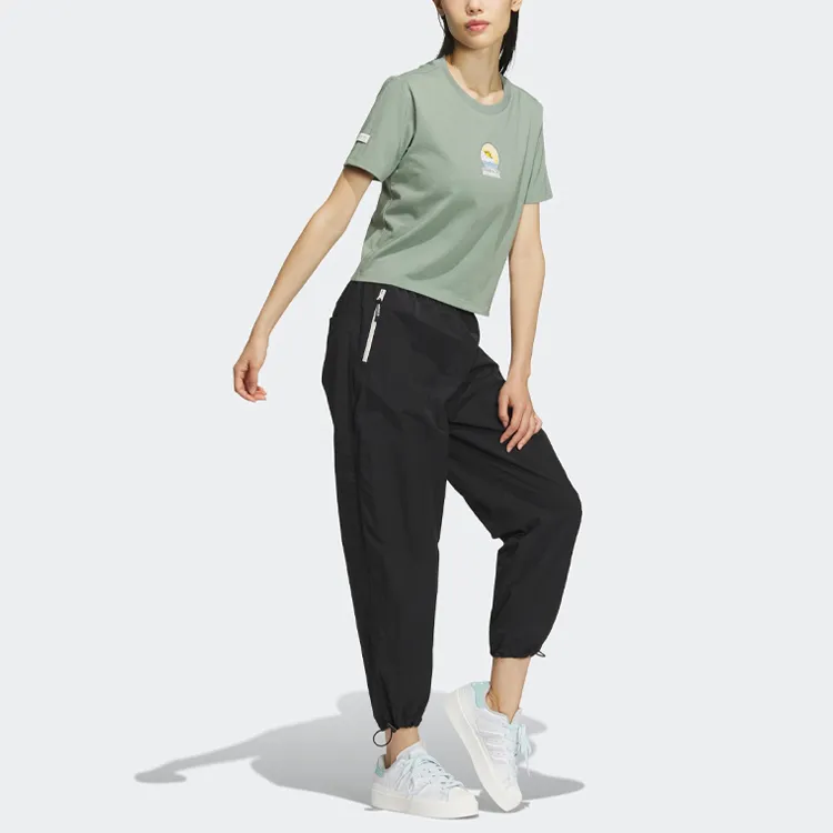 Adidas Originals Crop Tops Women's Dusty Green-3