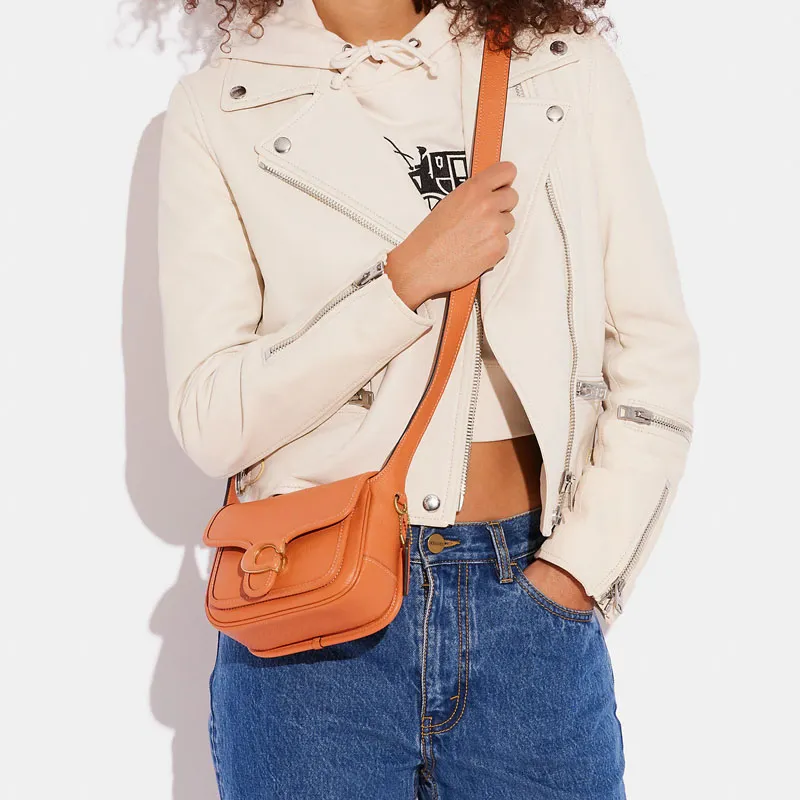COACH Tabby Cow Leather Messenger Bag, Shoulder Bag, Crossbody Bag Small Size Women's Orange-3