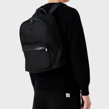EMPORIO ARMANI Logo Plaque Zipped Backpack