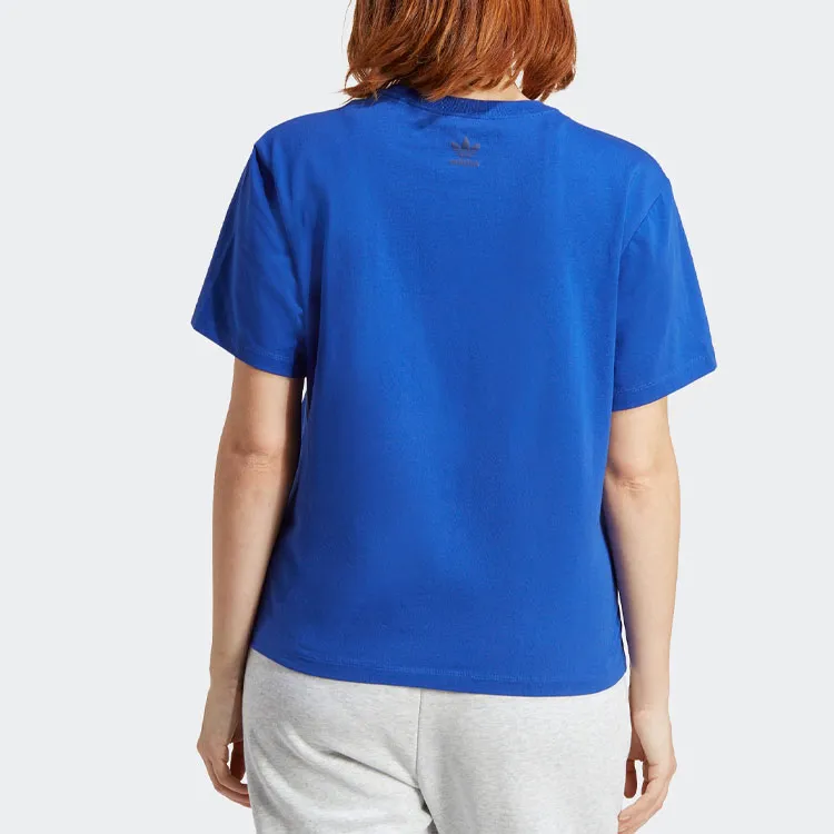 Adidas Originals T Shirt Women's Fluorescent Blue-2
