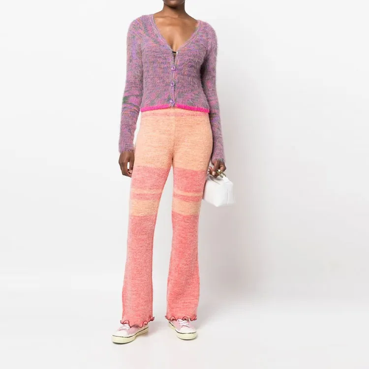 ANDERSSON BELL Stripe print Knitted Trousers-2