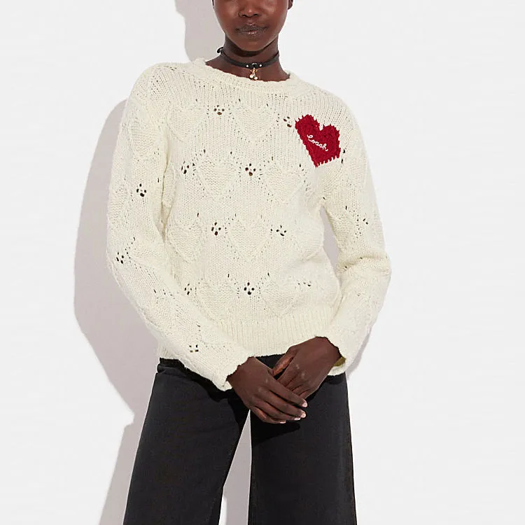 COACH FW22 Cashmere Sweater Women's Ivory White-2