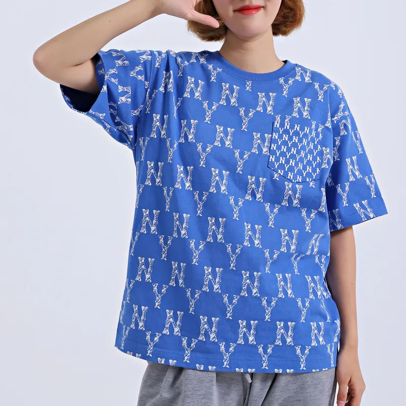MLB Set in Sleeve T Shirt Unisex Royal Blue-1