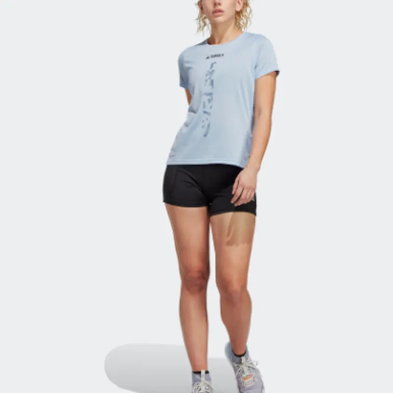 Adidas T Shirts Women's Light Pink Blue-2
