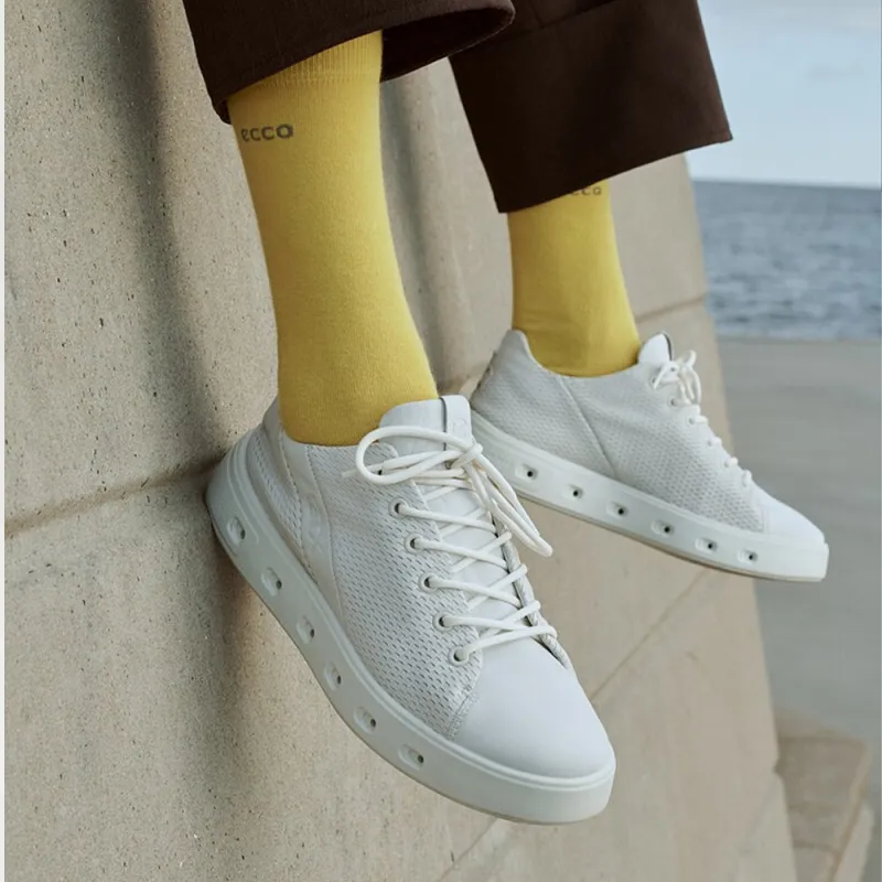 Ecco Street Collection Skateboard Shoes Women's White-5