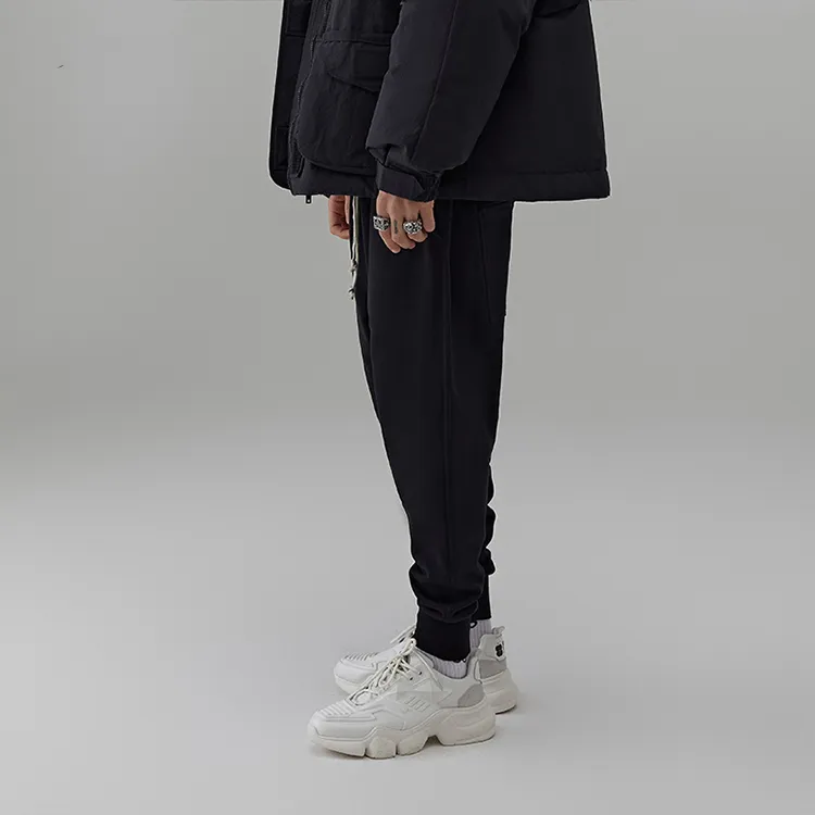 RICKYOUNG Cargo Pants Thickened Sports Pants Unisex Black-6