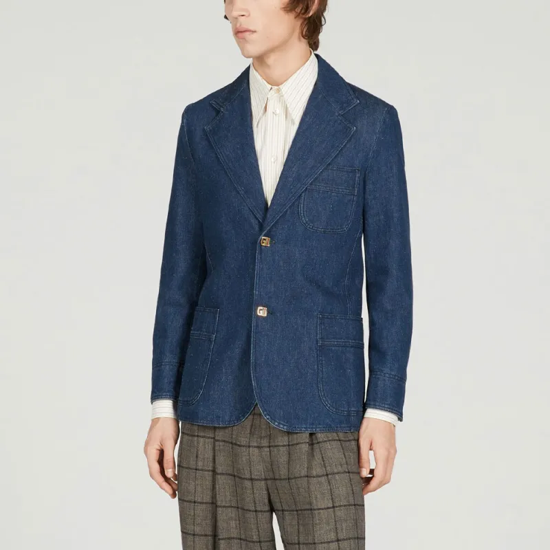 GUCCI SS23 Business Suit Coat Men's Dark Blue-3