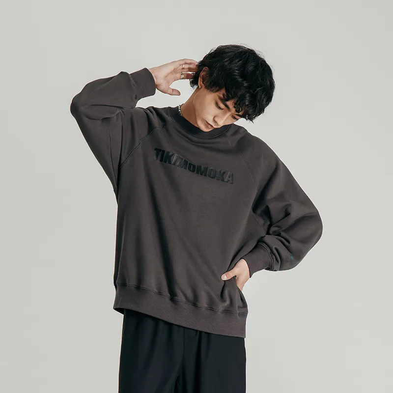 COKEIN x Tikimomoka Autumn And Winter Season Crew Neck Loose Fit Long Sleeved Sweatshirt Unisex Earth Tones-11