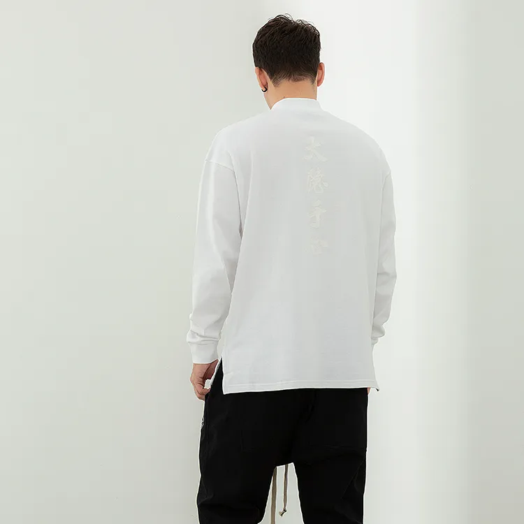 RICKYOUNG Straight Long-Sleeved T-Shirt Unisex White-4