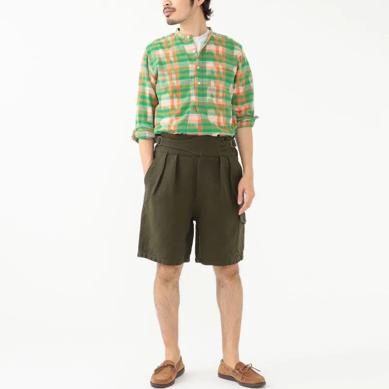 Beams Casual Shorts Men Olive Green-3