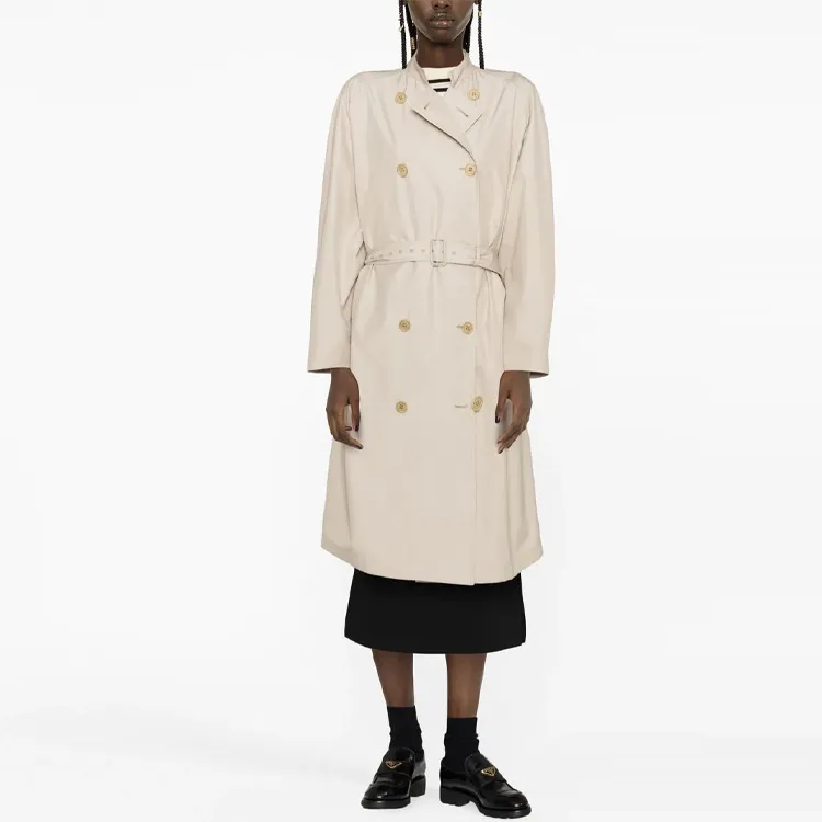 PRADA Double Breasted Belted Trench Coat-1